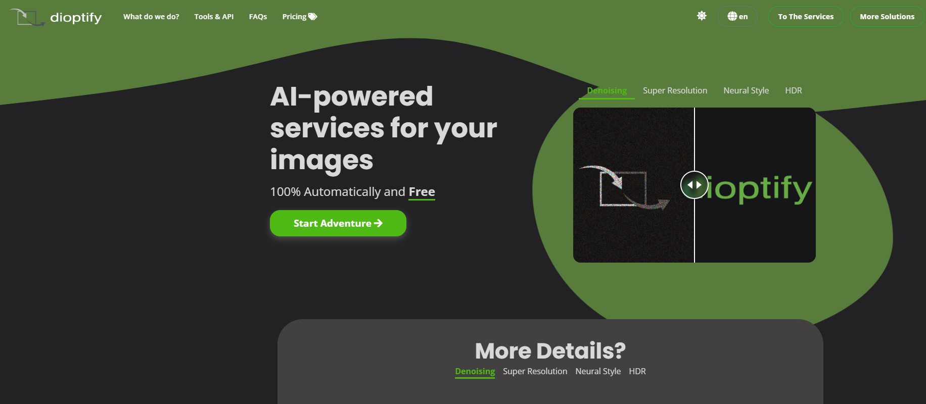 dioptify website preview