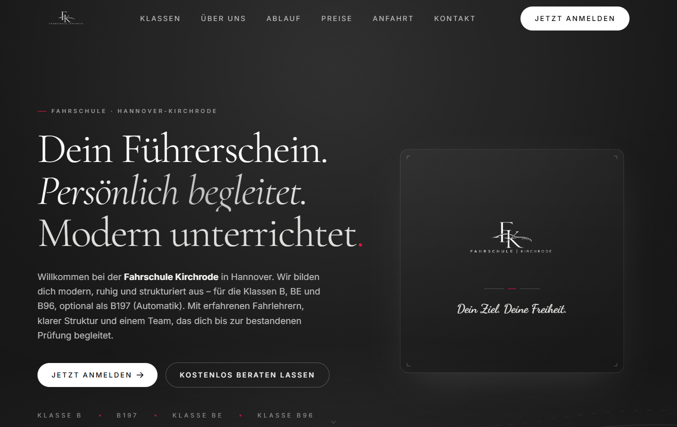 Fahrschule Kirchrode website preview
